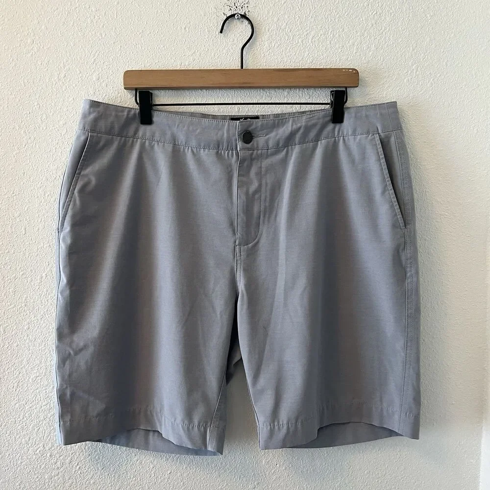 Faherty Light Gray Flat-Front Men’s Shorts